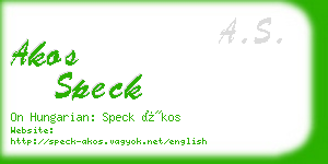 akos speck business card